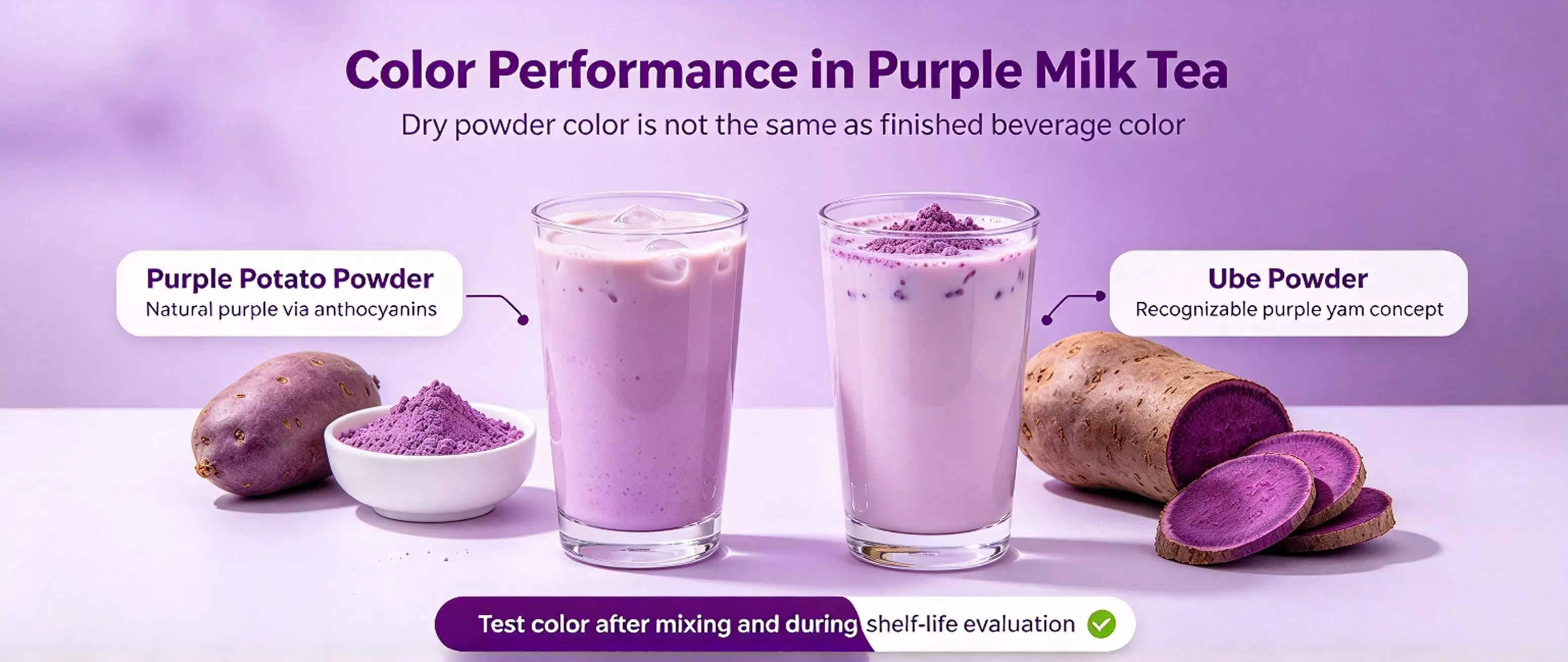 Purple Potato Powder vs. Ube Powder: Which Works Better for Instant Milk-Tea OEM?插图1 milk tea Powder