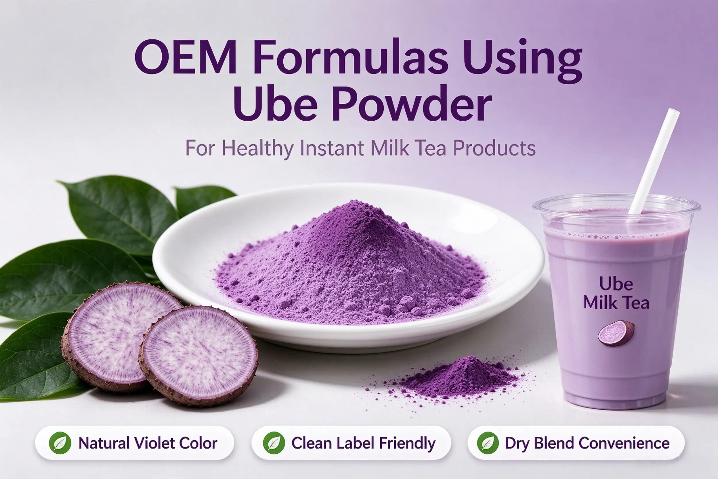 OEM Formulas Using Ube Powder for Healthy Instant Milk Tea Products
