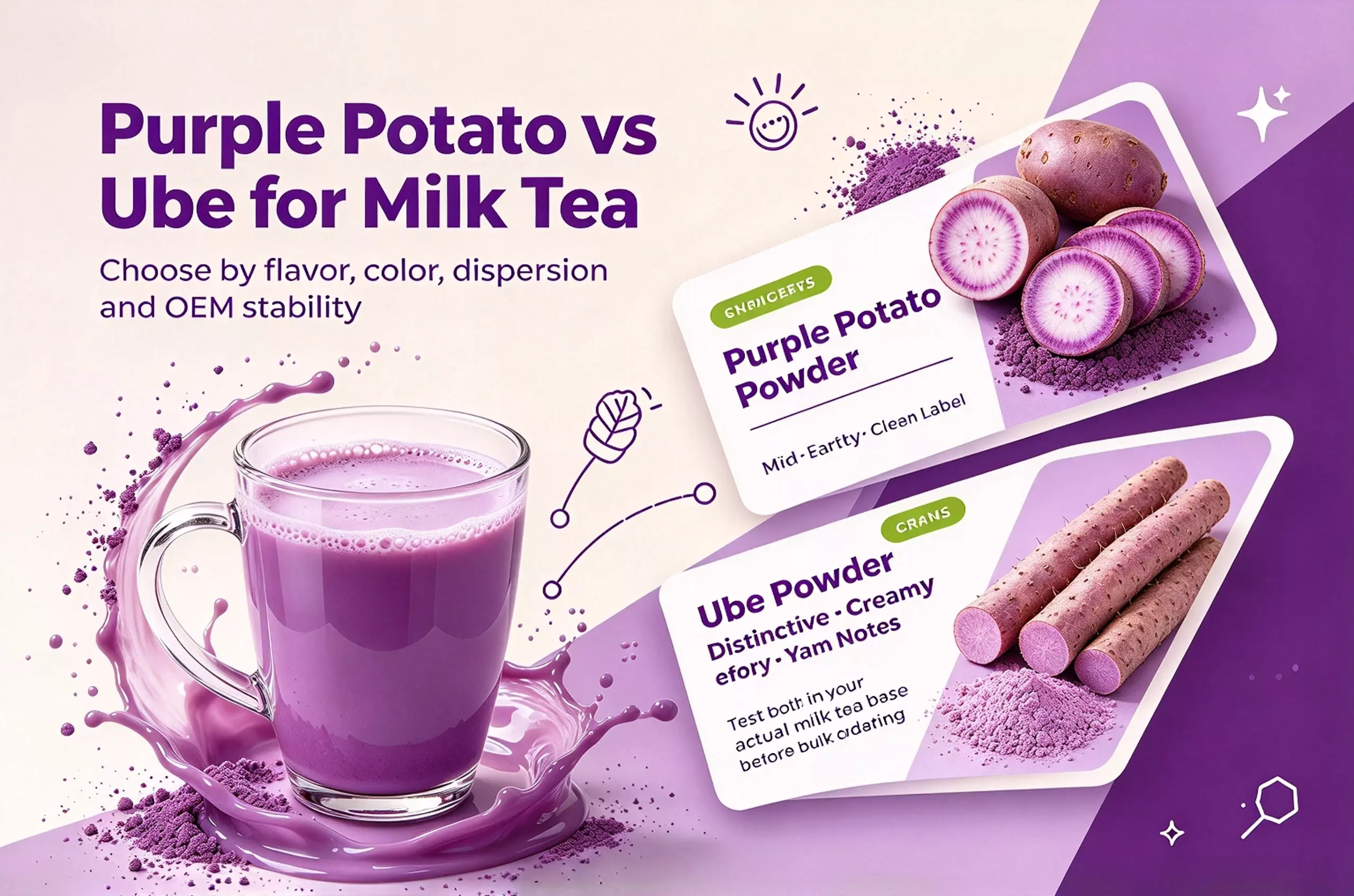 Purple Potato Powder vs. Ube Powder: Which Works Better for Instant Milk-Tea OEM?